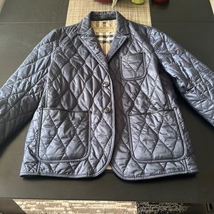 Burberry Gillington Diamond Quilted Lambskin Mens Blazer - XL Blue